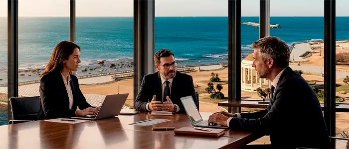 Team di consulenti dello Studio Patrizia Grassini al lavoro su un progetto di finanza agevolata con vista sulla Terrazza Mascagni.